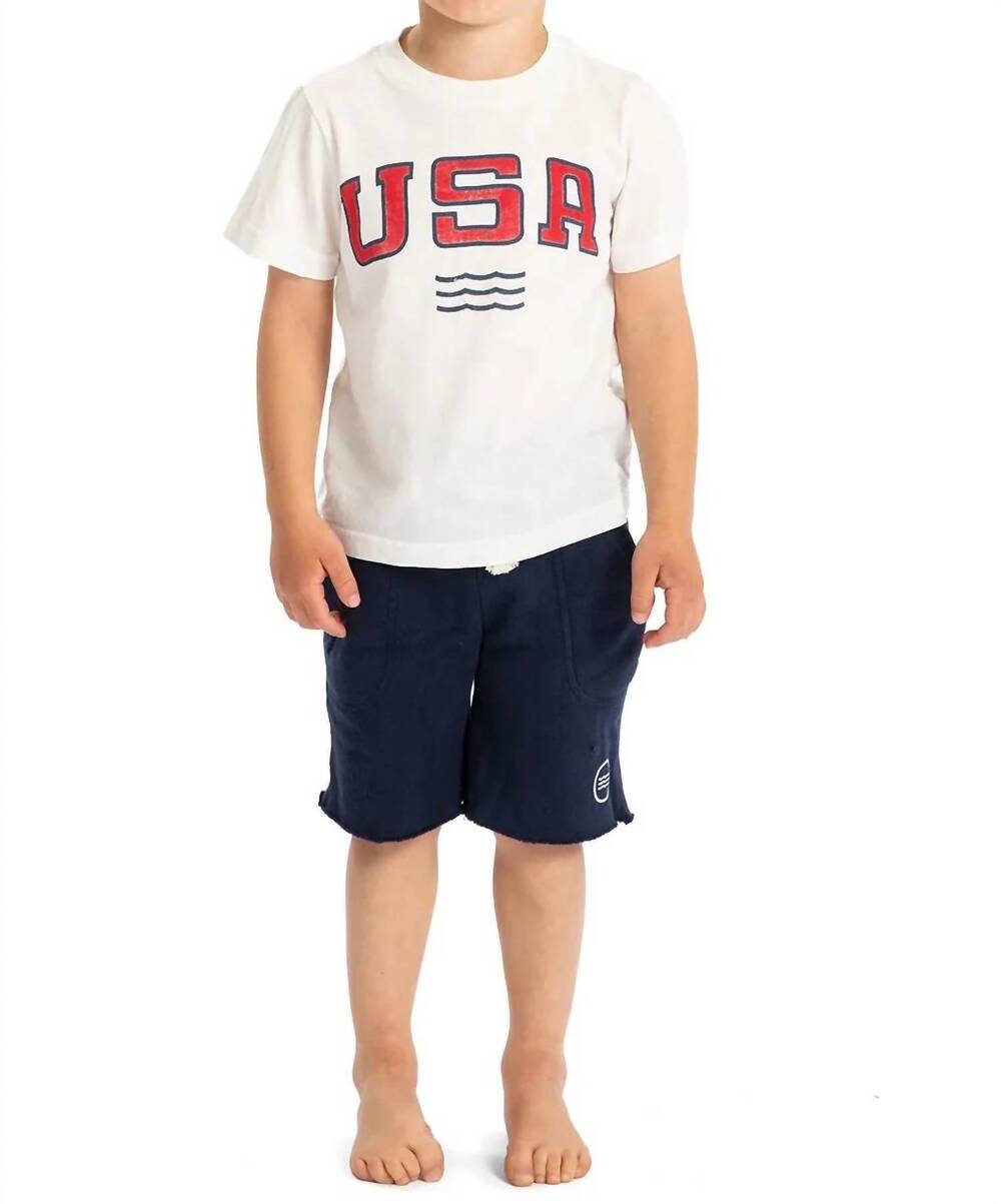 NEW SOL ANGELES kid's usa tee in white